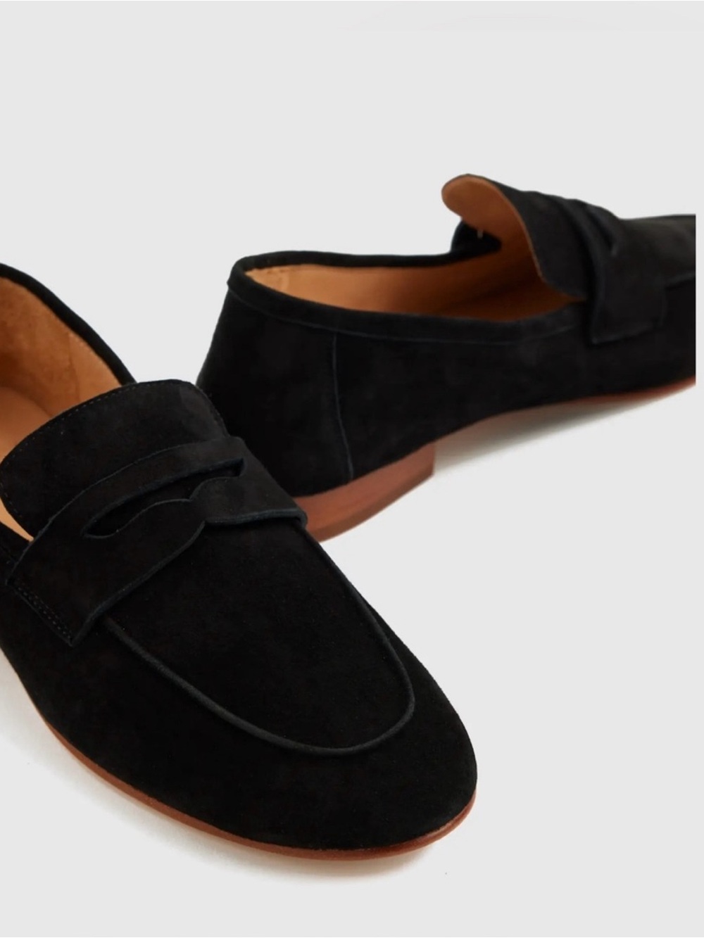 Quince Black and Tan Leather Slip-On Loafers